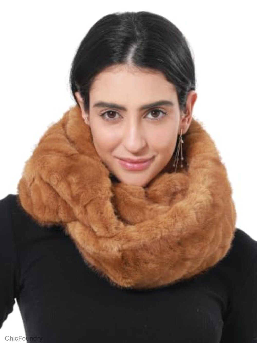 Faux Fur Infinity Scarf Loop Circle Neck Warmer Oversized Soft Plush